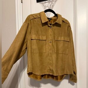Banana Republic faux suede shirt in tan size XL